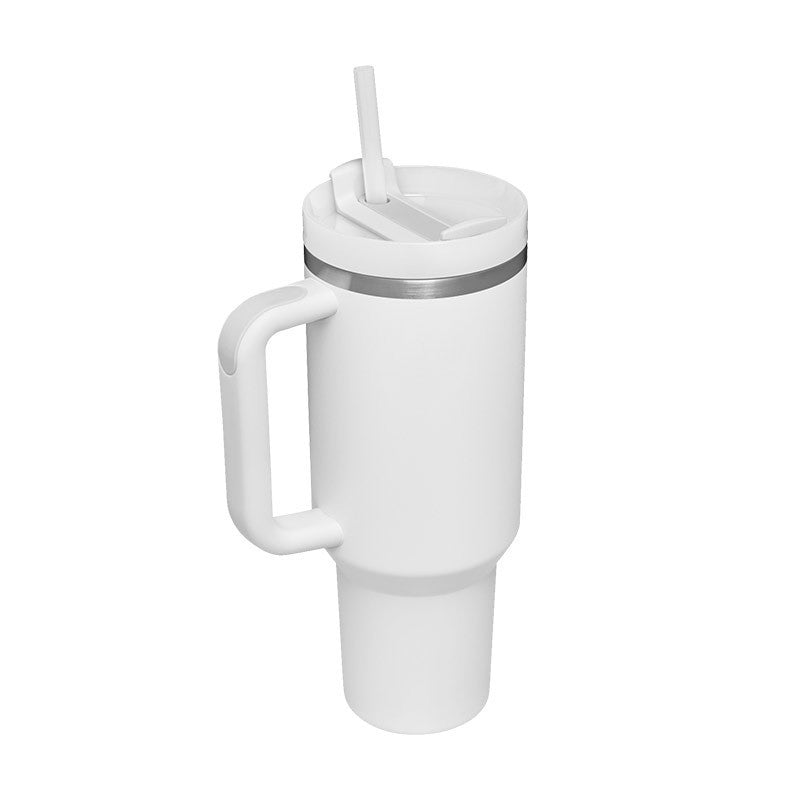 40oz Insulated Tumbler with Handle & Straw – Stainless Steel Spill-Proof Travel Mug