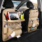 Premium PU Leather Car Organizer with Foldable Tray