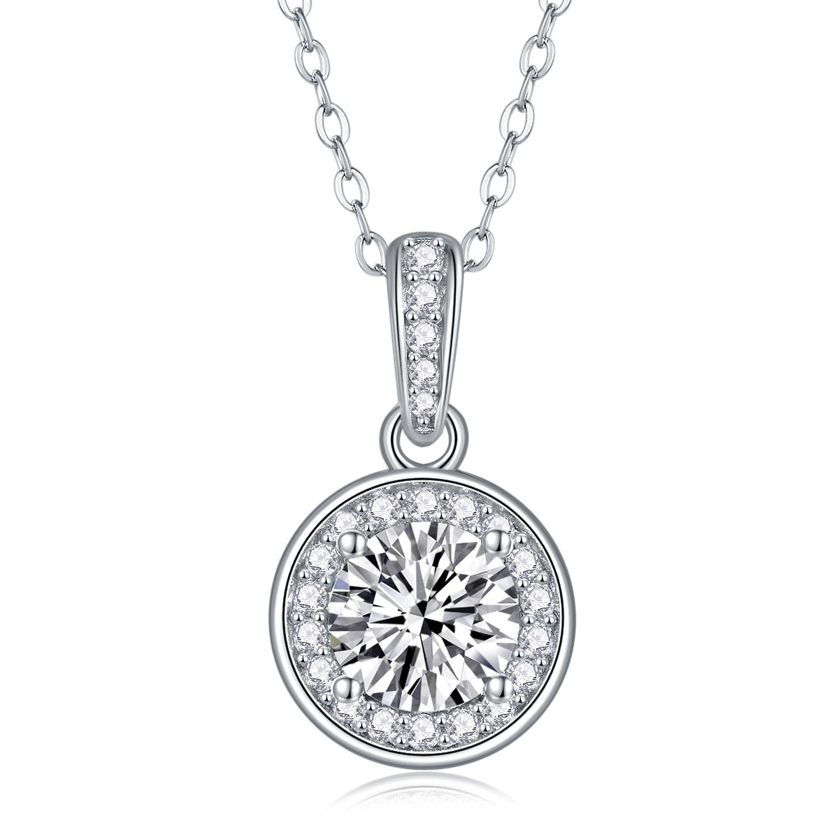 Dark Night Elf Moissanite Pendant Set – 1ct S925 Sterling Silver with Platinum Plating