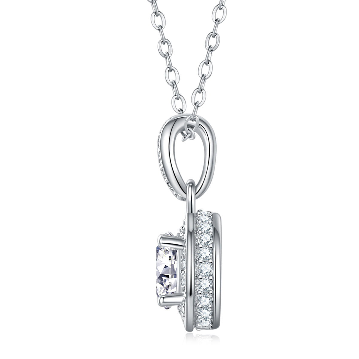 Dark Night Elf Moissanite Pendant Set – 1ct S925 Sterling Silver with Platinum Plating