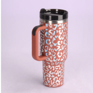 40oz Insulated Tumbler with Handle & Straw – Stainless Steel Spill-Proof Travel Mug