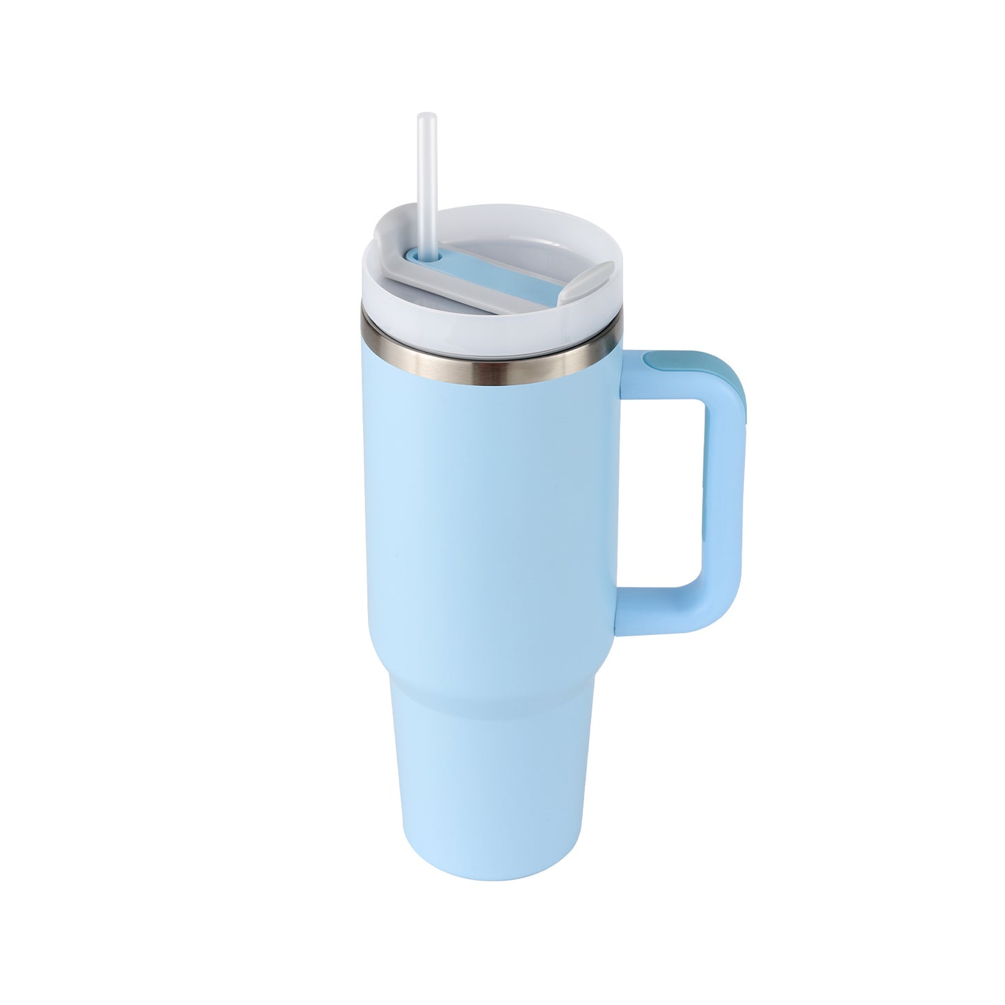 40oz Insulated Tumbler with Handle & Straw – Stainless Steel Spill-Proof Travel Mug