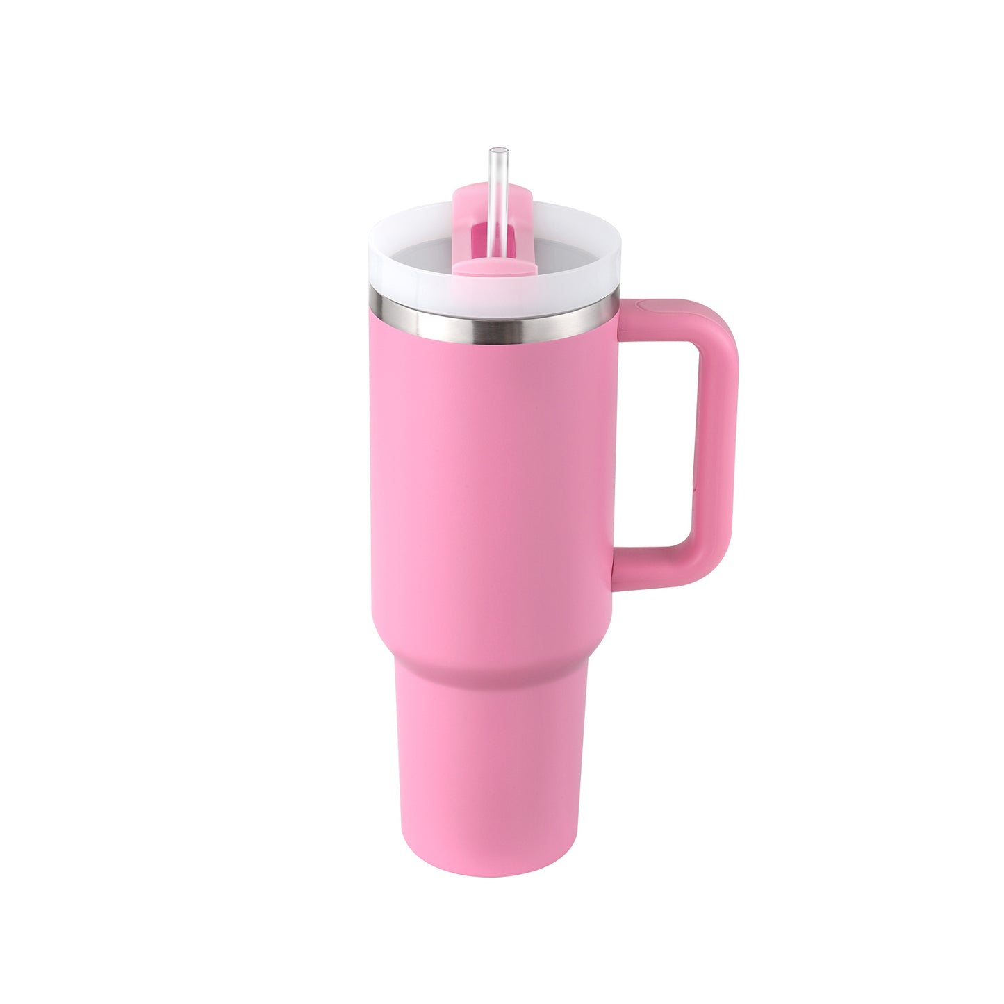 40oz Insulated Tumbler with Handle & Straw – Stainless Steel Spill-Proof Travel Mug