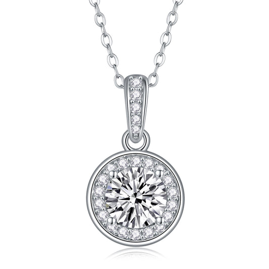 Dark Night Elf Moissanite Pendant Set – 1ct S925 Sterling Silver with Platinum Plating
