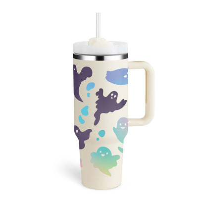 40oz Insulated Tumbler with Handle & Straw – Stainless Steel Spill-Proof Travel Mug