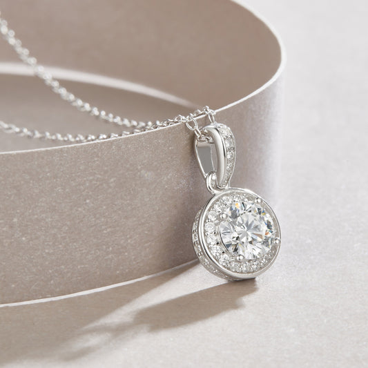 Dark Night Elf Moissanite Pendant Set – 1ct S925 Sterling Silver with Platinum Plating