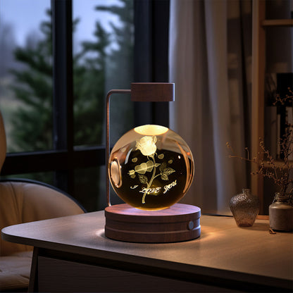 Crystal Ball Dinosaur Night Light – USB Powered Cosmic Bedside Lamp