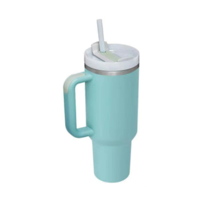 40oz Insulated Tumbler with Handle & Straw – Stainless Steel Spill-Proof Travel Mug